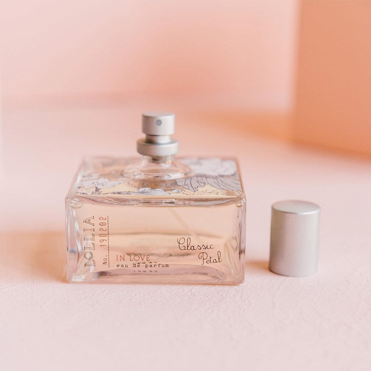 LOLLIA In Love Eau de Parfum 3.4 oz packaging with intricate motif