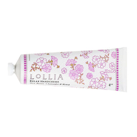 LOLLIA Relax Handcreme 4 oz front view with floral packaging