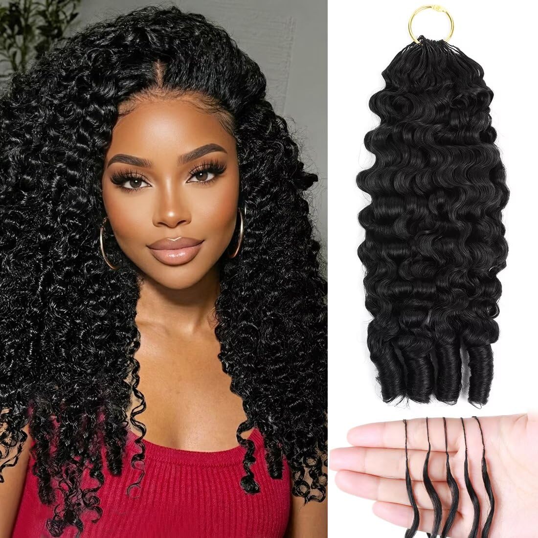LOLLY HAIR Miracle Invisible Knots Crochet Hair 14 Inch front view