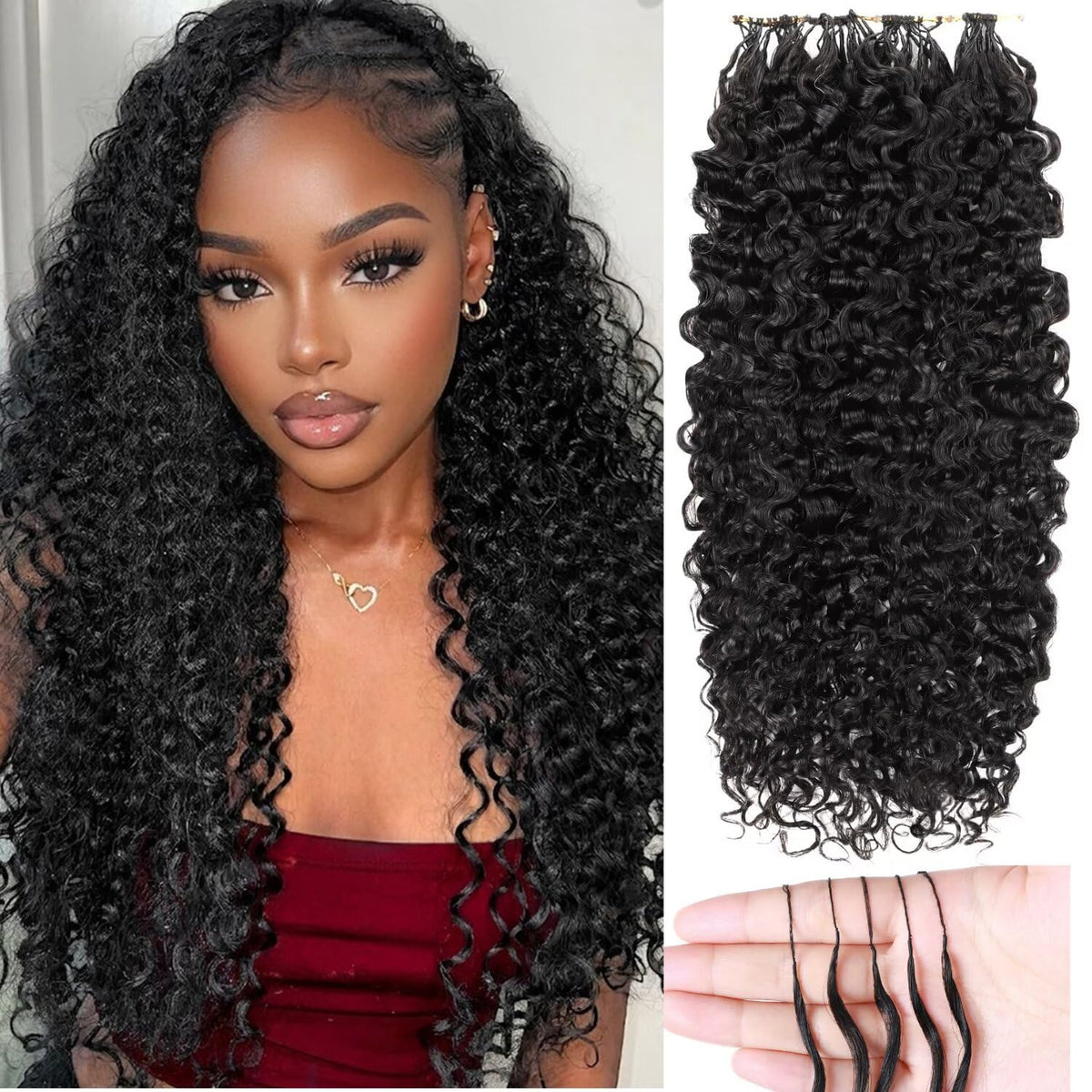 LOLly HAIR Miracle Invisible Knots Crochet Hair 14 Inch front view