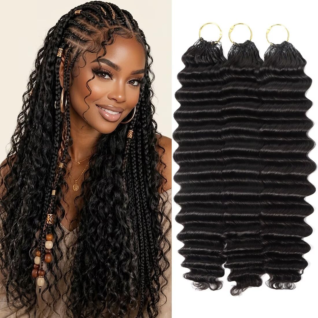 LOLly Hair Miracle Invisible Knots Crochet Hair 18 Inch front view