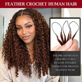 LOLLY HAIR Miracle Invisible Knots Crochet Hair styled in curls