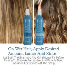 Loma Moisturizing Shampoo and Duo side view