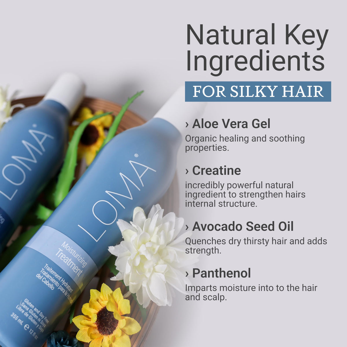 Loma Moisturizing Shampoo in a bathroom setting