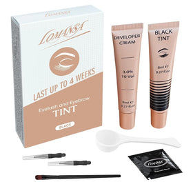 Lomansa Lash Color Kit black cream and developer tubes