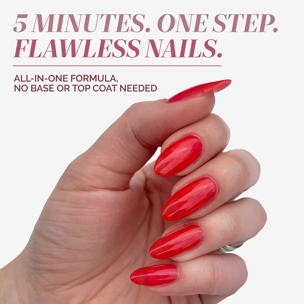 LONDONTOWN kur Perfecting Nail Veil Sheer Poppy Red swatch on nails