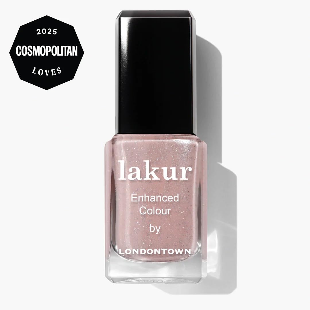 LONDONTOWN lakur Nail Polish Champagne in Bed bottle side view