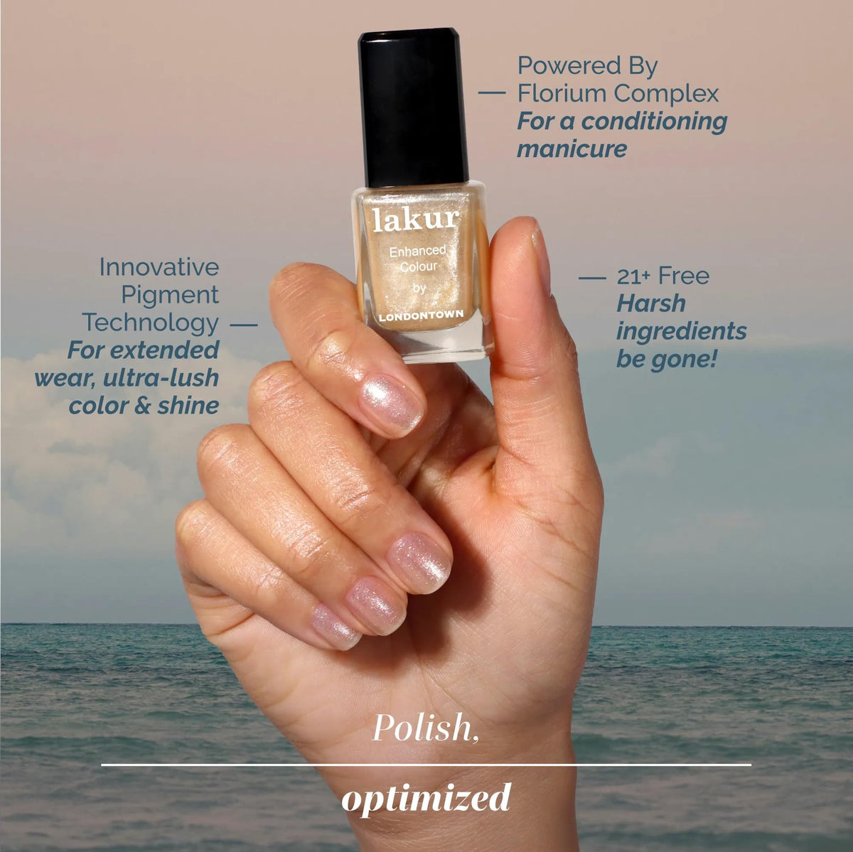 LONDONTOWN Lakur Nail Polish Isla Bonita brush detail