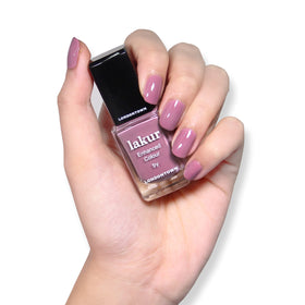 LONDONTOWN lakur Nail Polish Plush Pink and Purple bottles together