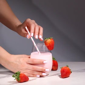 LONDONTOWN lakur Nail Polish Strawberry Milk with nail care products