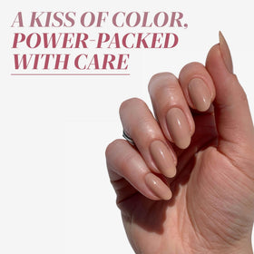 LONDONTOWN Perfecting Nail Veil Creamy Latté Tint swatch on nails