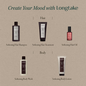 LONGTAKE Hair Fragrance Oil Black Tea & Fig with other hair care products
