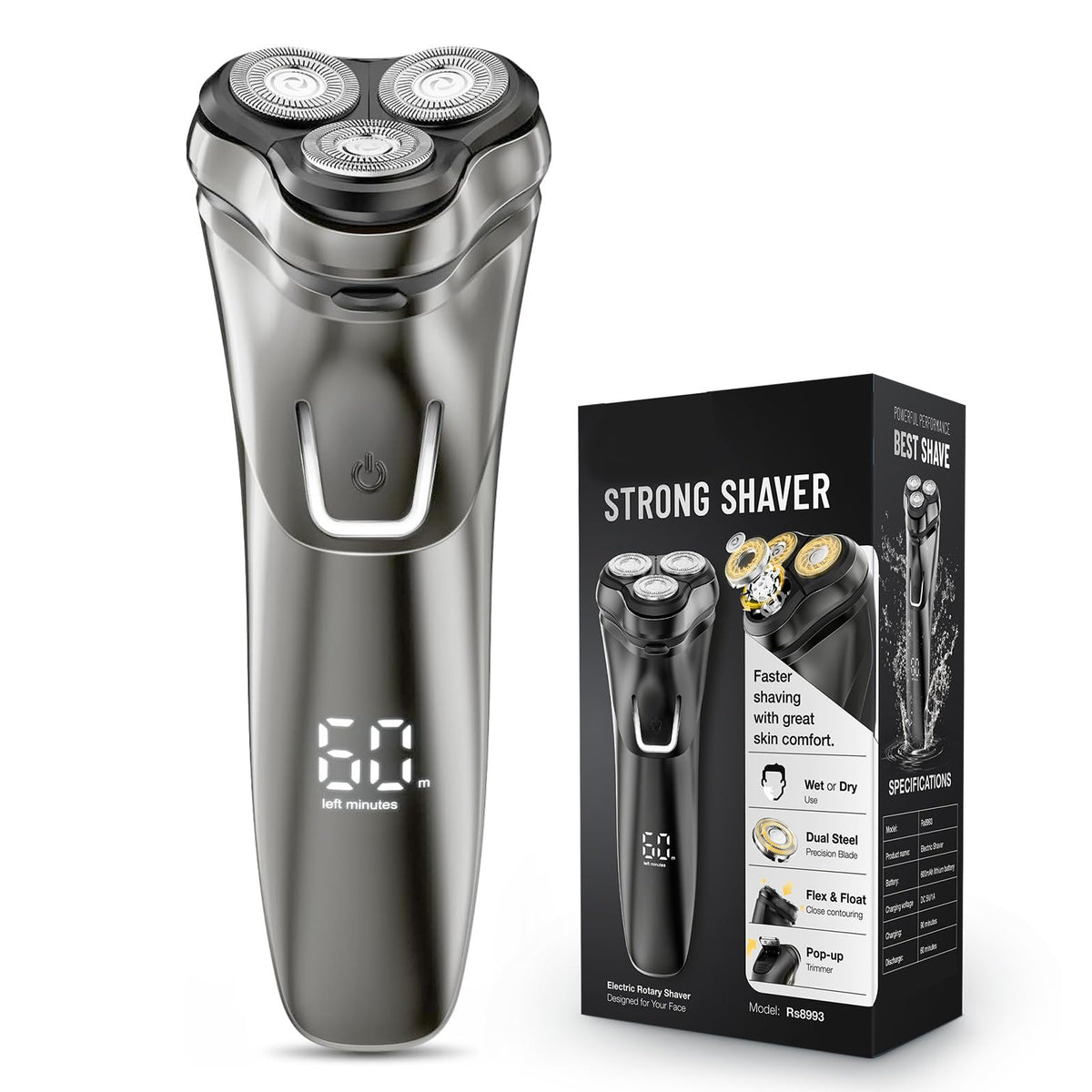 LONKEEN Electric Razor for Men Cordless with 4D Flex Rotary Technology
