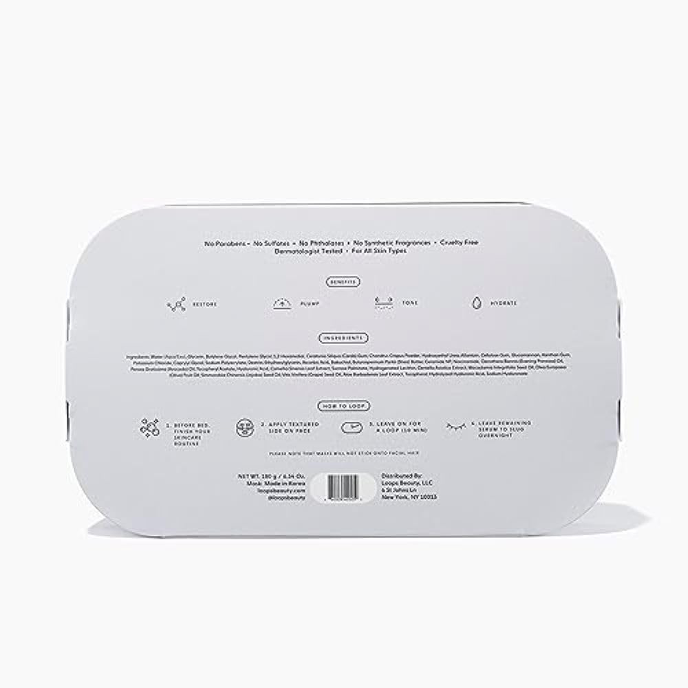 LOOPS Dream Sleep Hydrogel Face Mask with serum visible on the mask