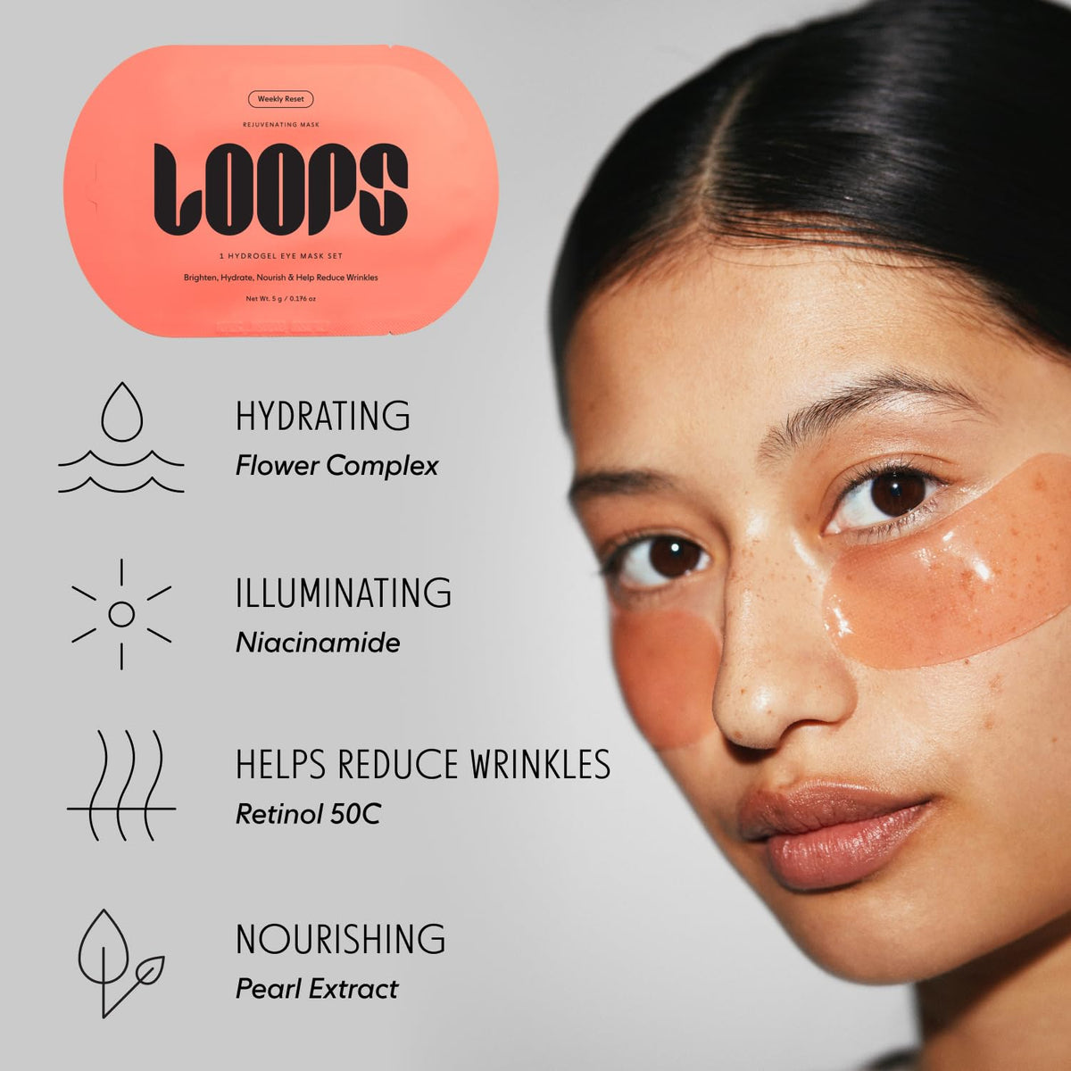 LOOPS Glow Gang Face Mask applied on a model
