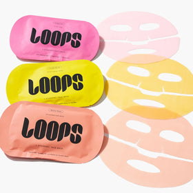 LOOPS Glow Gang Face Mask Set showing three masks