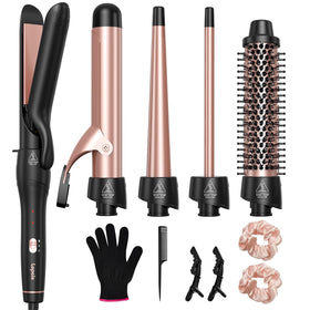 Lopeie 5 in 1 Curling Iron Set with all accessories included
