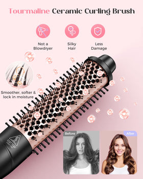 Lopeie curling wand with clip and heat-resistant glove