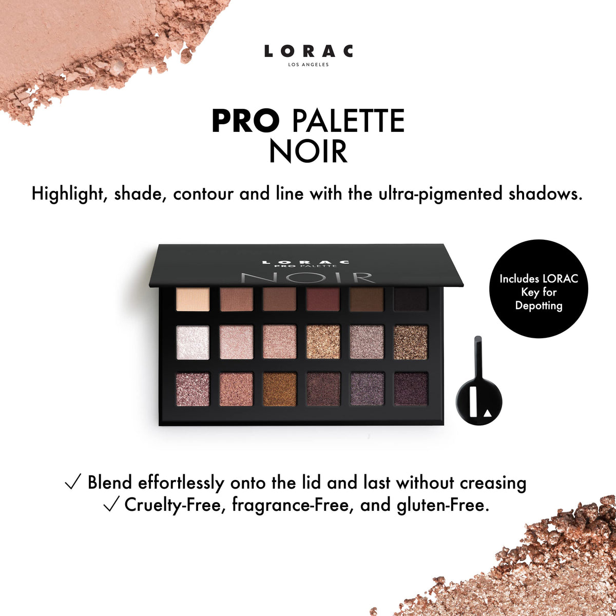 LORAC PRO Palette open showing 18 shades