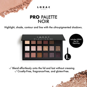 LORAC PRO Palette open showing 18 shades