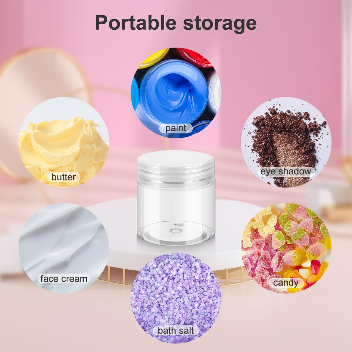 Loretoy 2 OZ Plastic Jar filled with lotion