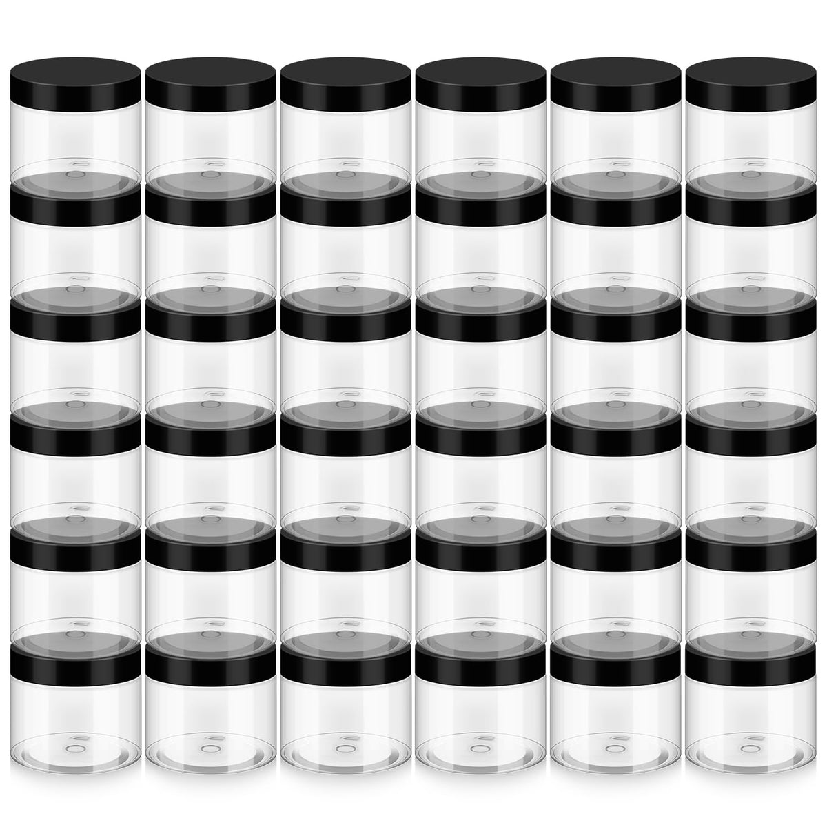 Loretoy 36 Pack 6 OZ Plastic Jars with lids, clear view