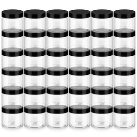 Loretoy 36 Pack 6 OZ Plastic Jars with lids, clear view