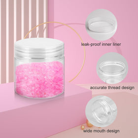 Loretoy 36 Pack Plastic Jars with lids displayed