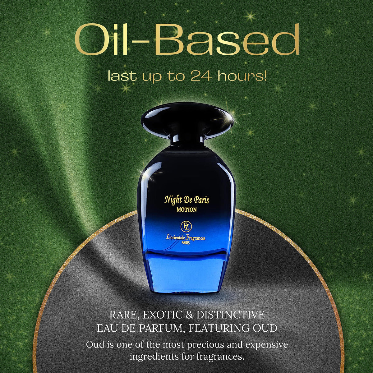 LOrientale Fragrances Night De Paris in Motion 100ml side view