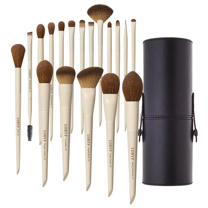 LORYP 18 Piece Makeup Brush Set with travel holder case