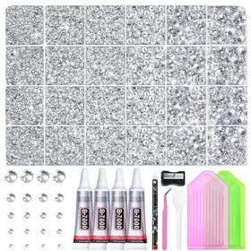LOTWOW Bedazzler Kit with 35000 silver rhinestones assorted sizes