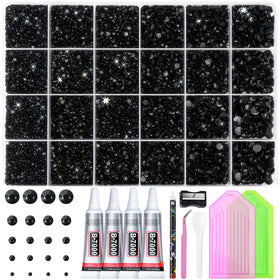 LOTWOW Black Bedazzling Kit with rhinestones and tools