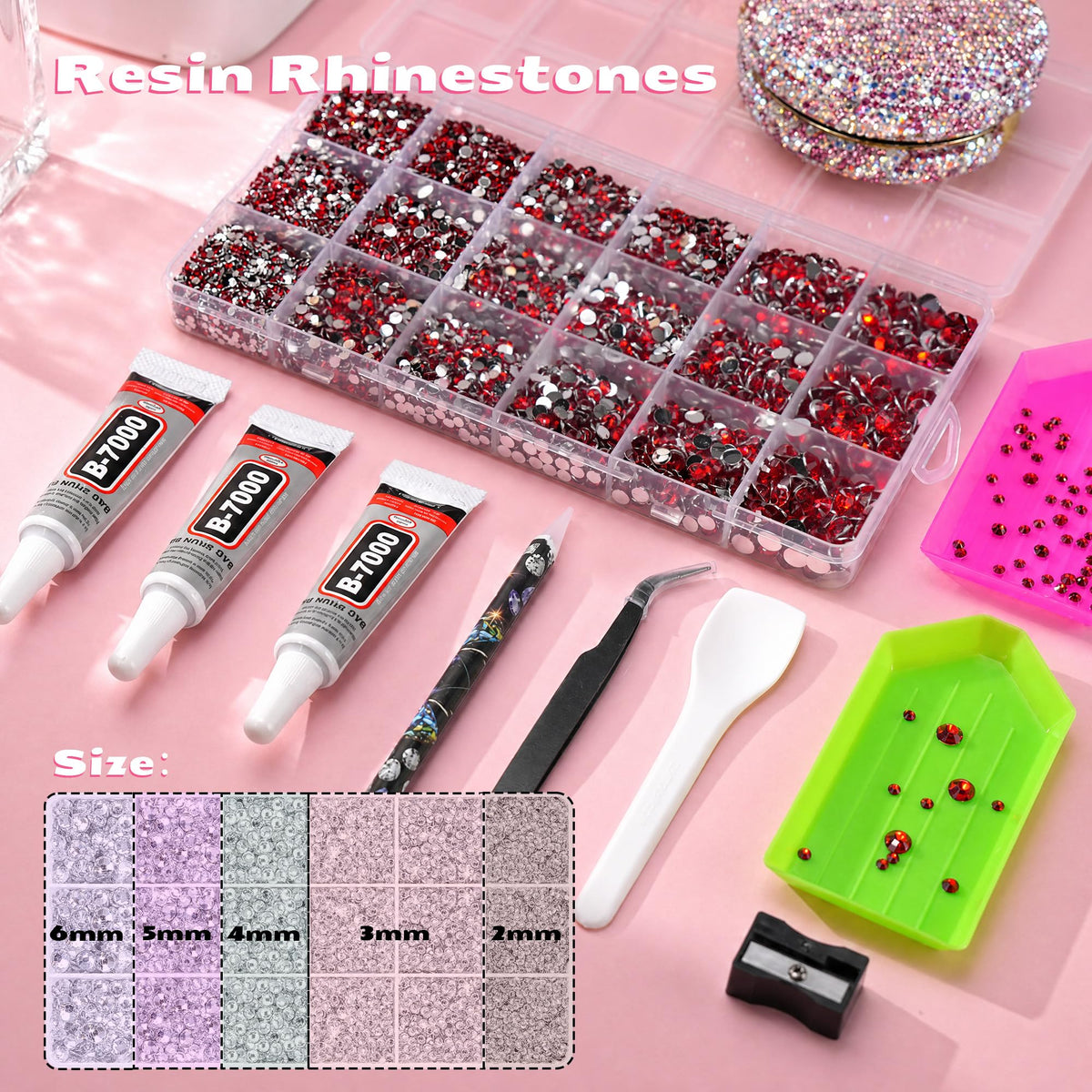 LOTWOW Rhinestones Kit tools including wax pencil and tweezers