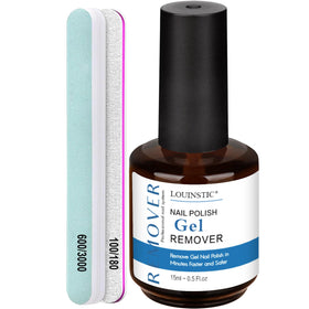 LOUINSTIC Gel Nail Polish Remover Kit front view with included nail file