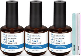 LOUINSTIC Gel Polish Remover Kit front view with three 15ml bottles