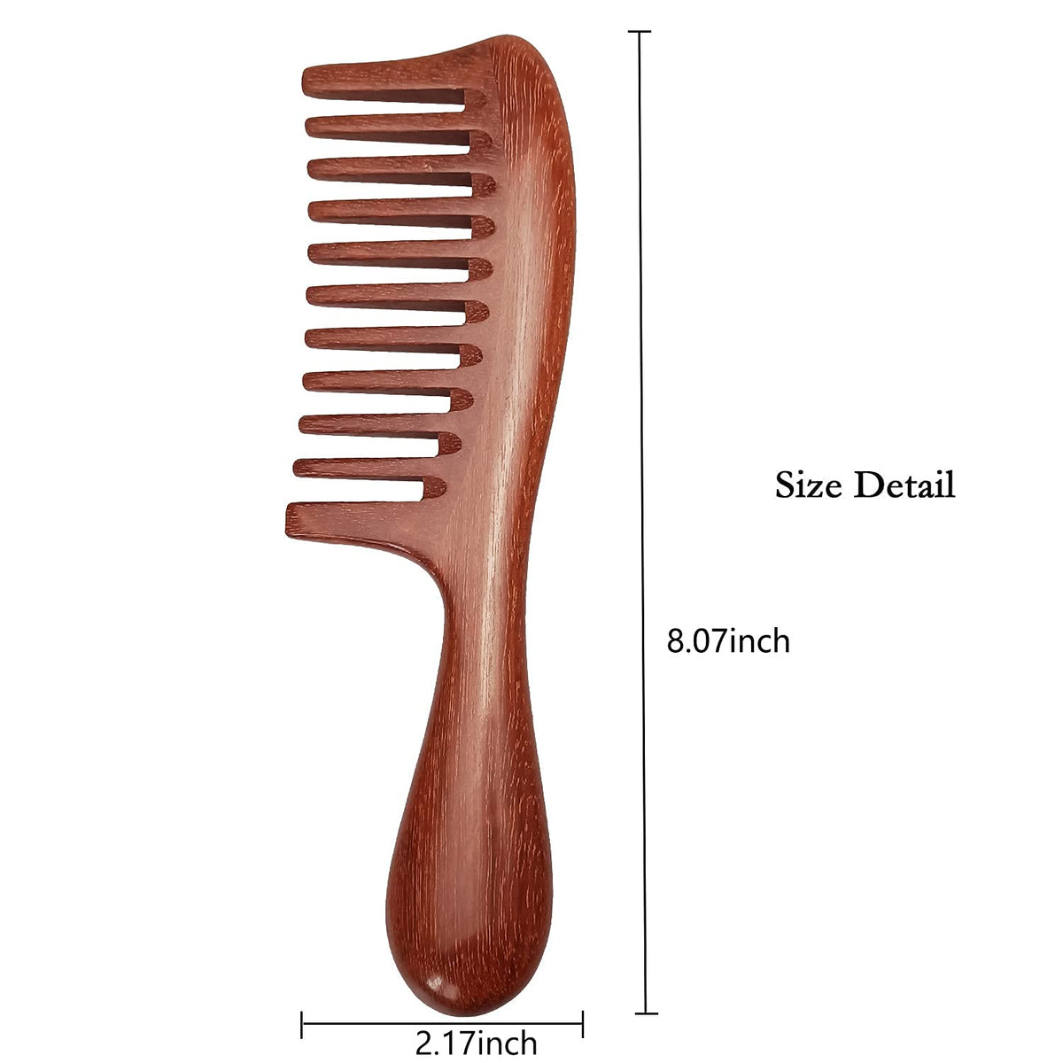 Louise Maelys Wide Tooth Comb side view showing spaced teeth