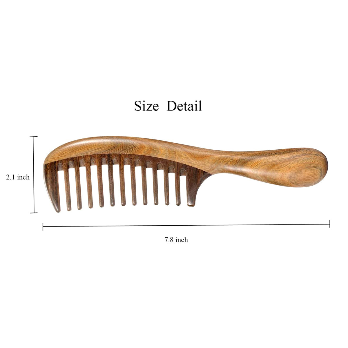 Louise Maelys Wooden Wide Tooth Hair Comb side view
