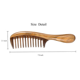 Louise Maelys Wooden Wide Tooth Hair Comb side view