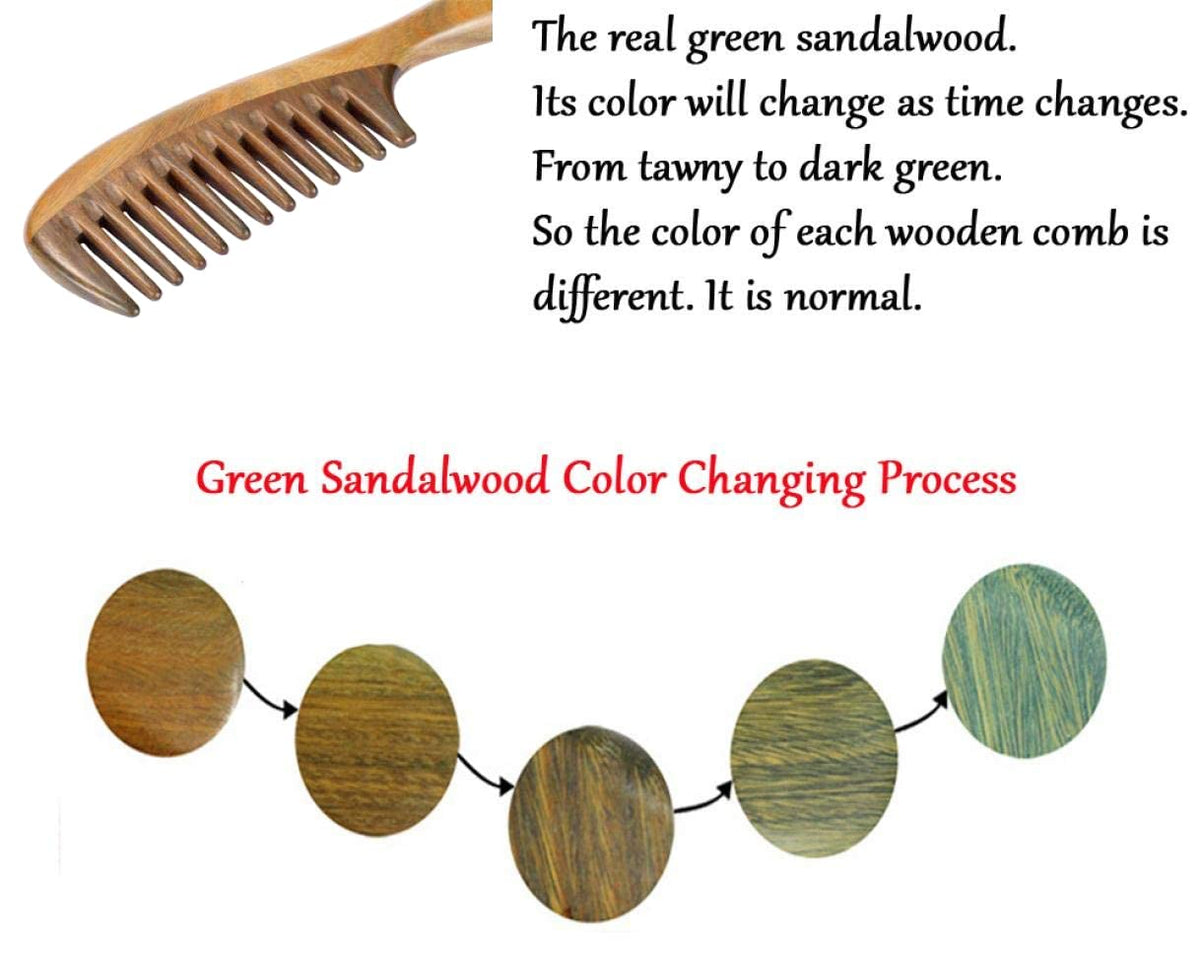 Louise Maelys Wooden Wide Tooth Hair Comb with unique wood grain