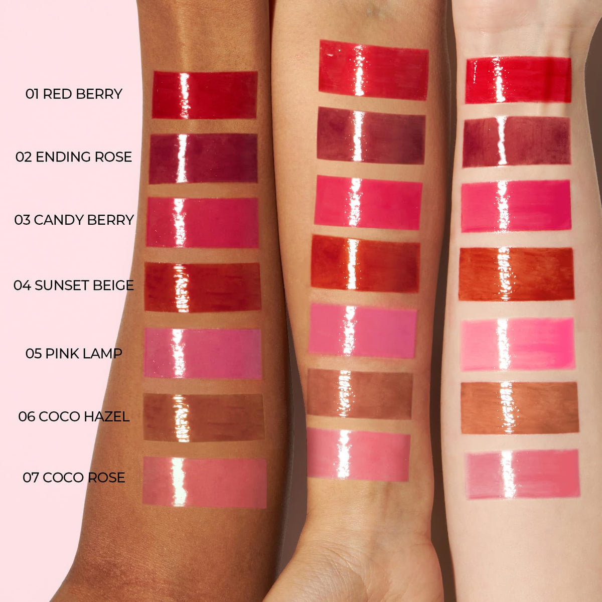 LOVB LOVB Pudding Glow Lip Stain 01 RED BERRY on a vanity