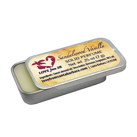 Love from Santa Barbara Compact Personal Sandalwood Vanilla Solid Perfume front view