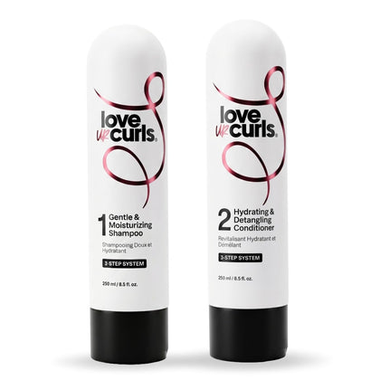 Love Ur Curls Curly Hair Shampoo and Conditioner Set packaging front view