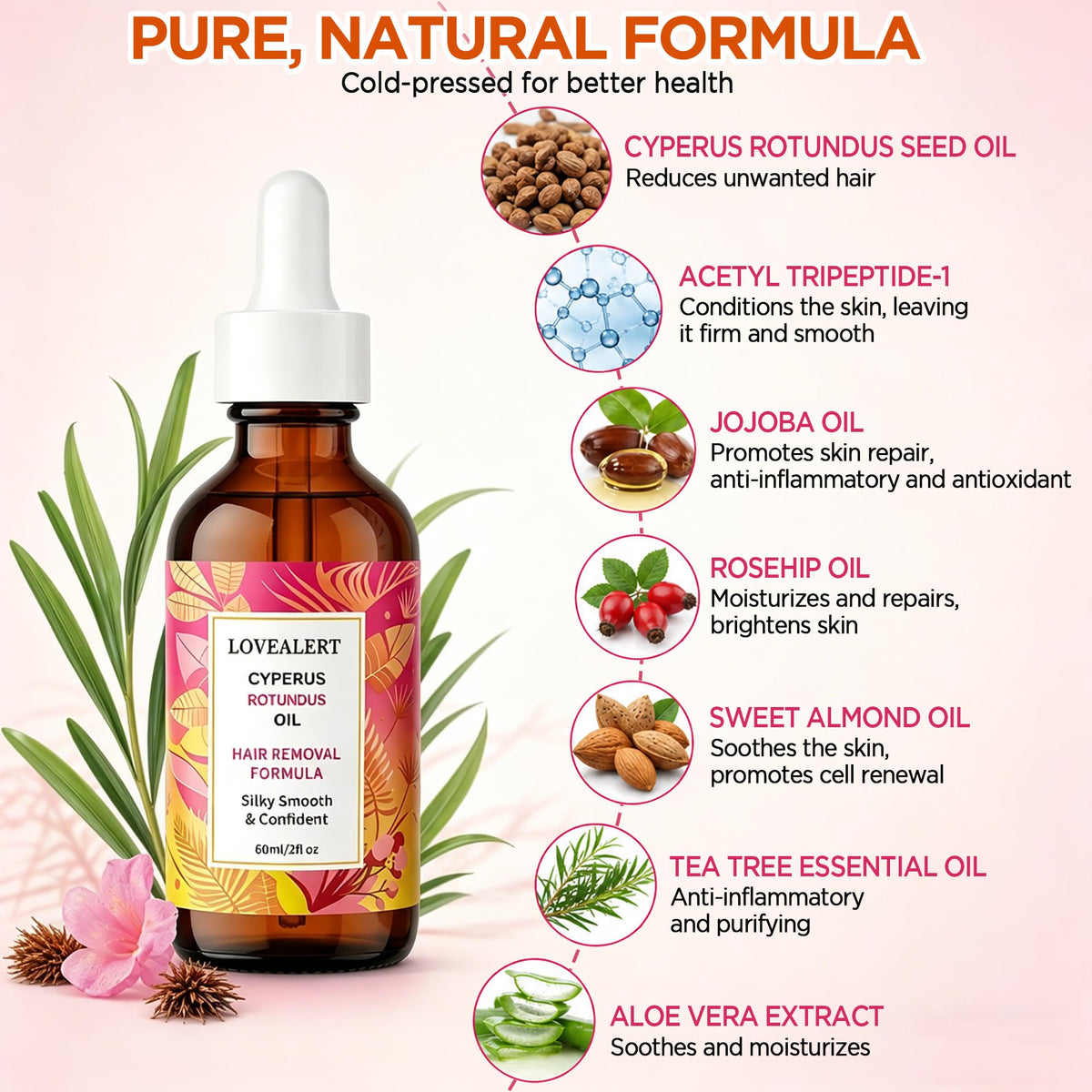 LOVEALERT Cyperus Rotundus Oil 60ml back view