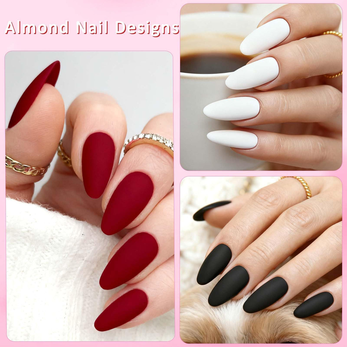 LoveOurHome Almond Press on Nails kit with different sizes