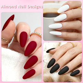 LoveOurHome Almond Press on Nails kit with different sizes