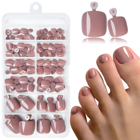 LoveOurHome Coffee Press on Toenails 120pc kit front view