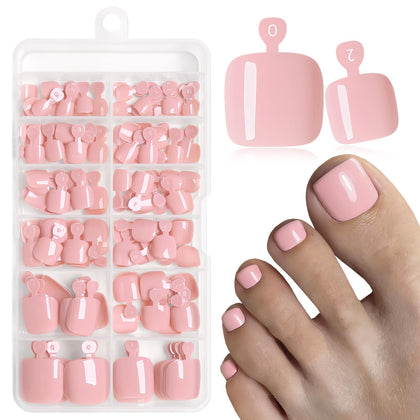 LoveOurHome Nude Press on Toenails Kit 120pc with adhesive tabs