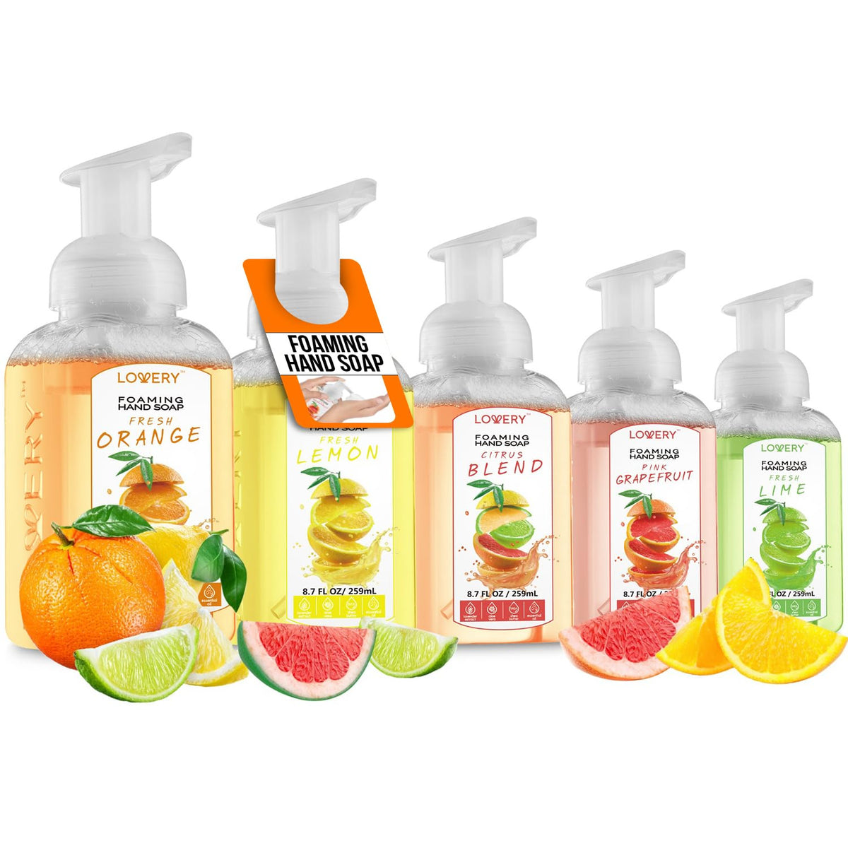LOVERY Foaming Hand Soap 5-Pack with Aloe Vera and Essential Oils