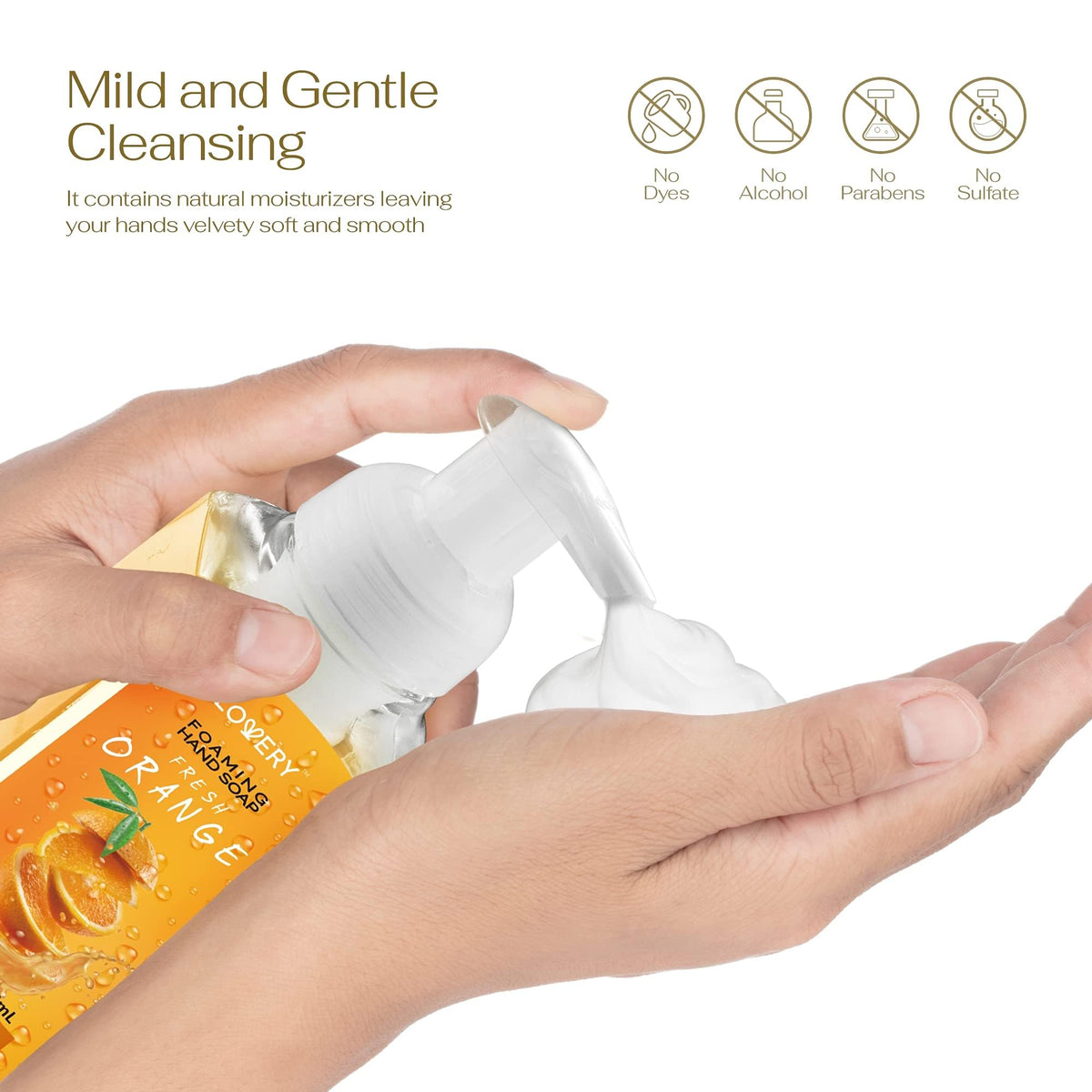 LOVERY Foaming Hand Soap bottle in kitchen setting