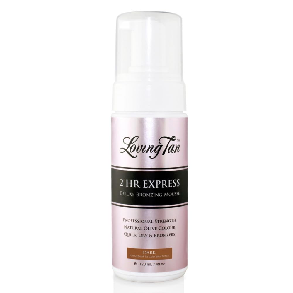 Loving Tan 2 HR Express Self Tanning Mousse Dark bottle front view